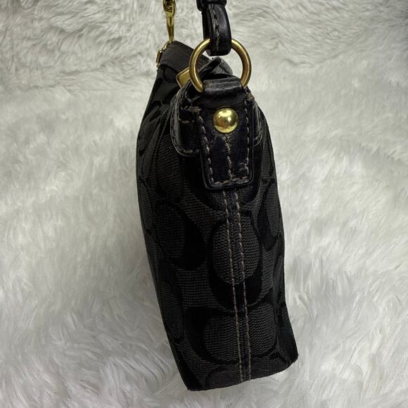 y2k COACH Black Signature Canvas Mini Purse / Wristlet - Picture 6 of 11